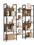 Regal drabinkowy z 14 polkami i metalowa rama, industrialny regal do salonu, biura lub gabinetu, 158 24 166 cm